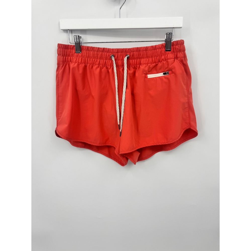 Vuori Clementine Short Women L Red Athletic Running Drawstring Pocket